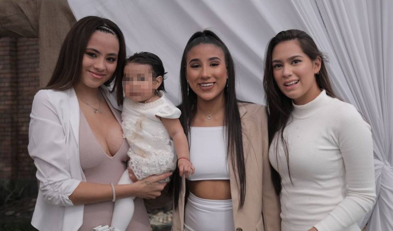 Samahara Lobatón junto a su hija y sus hermanas Melissa y Gianella. Foto: