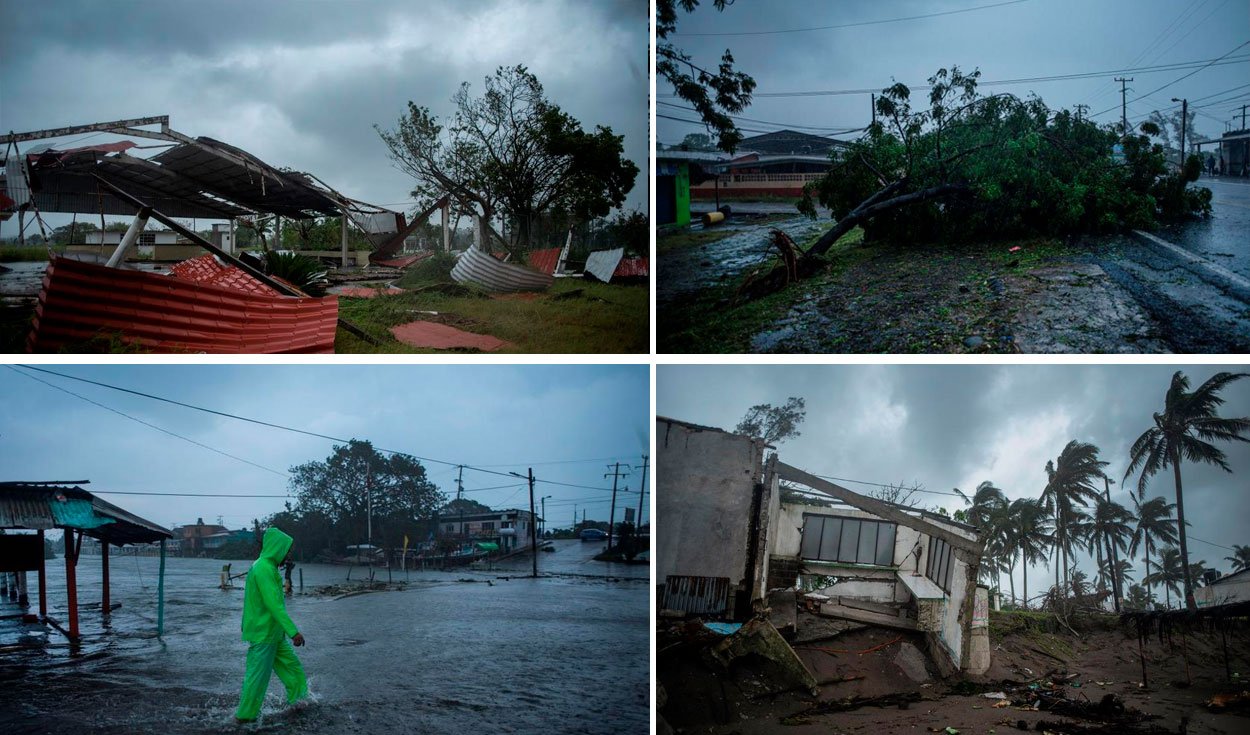 Los daños van desde caída de árboles, hasta inundaciones, cortes al servicio de energía eléctrica, caída de postes y casas destruidas. Foto: composición / AFP