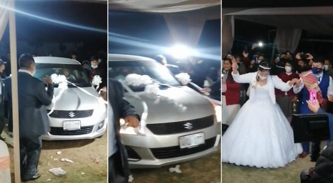 TikTok viral: padrinos sorprenden a pareja de novios al regalar automóvil su boda | Tendencias | La