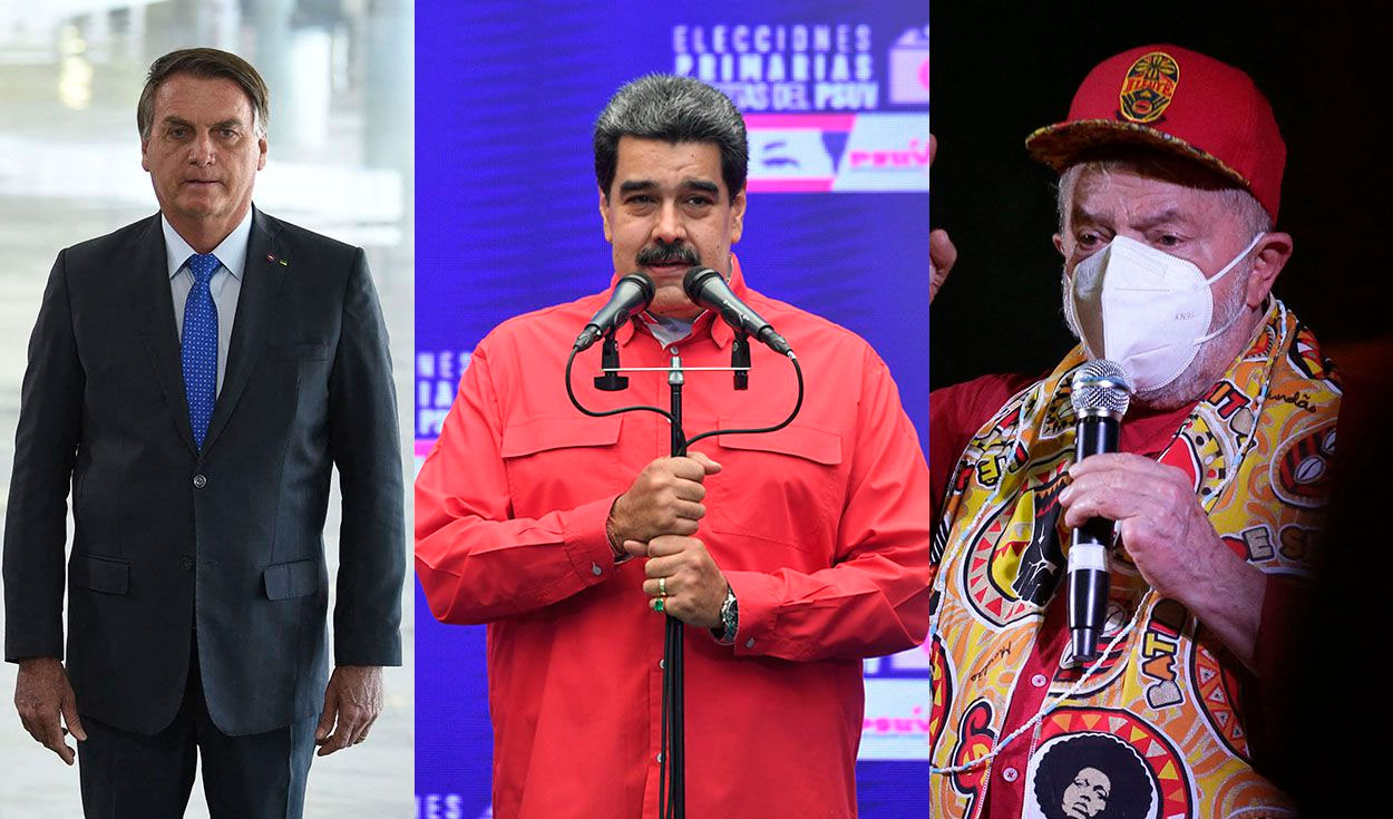 Lula comparó a Jair Bolsonaro con Nicolás Maduro. Foto: composición/AFP