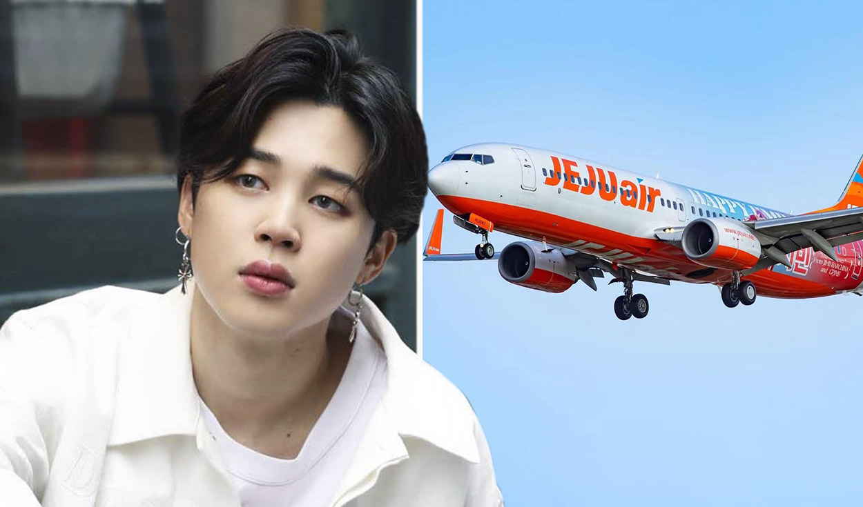 Uno de los regalos dedicados a Jimin consiste en la personalización de una aeronave que une Jeju con distintas ciudades de Corea. Foto: composición/BIGHIT/JiminBar