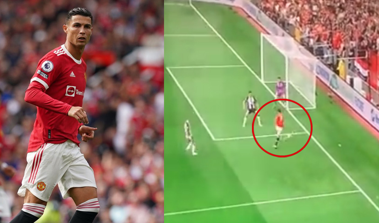 Cristiano Ronaldo juega su primer partido con Manchester United, en su segunda etapa con los diablos rojos. Foto: captura Twitter