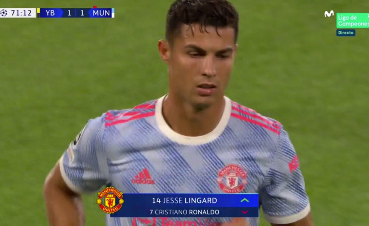 Cristiano Ronaldo anotó el 1-0 para el Manchester United por la Champions League. Foto: captura Movistar Deportes