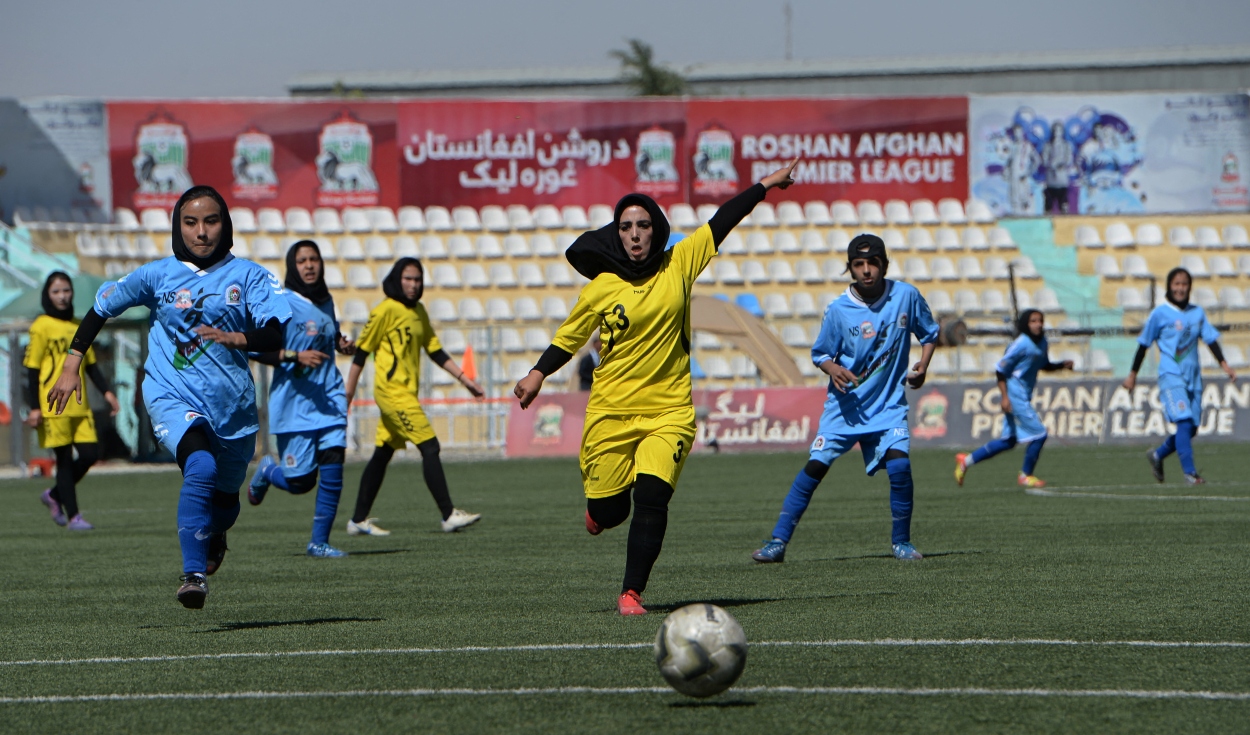 La primera final femenina de fútbol en Afganistán se disputó en 2014. Foto: AFP