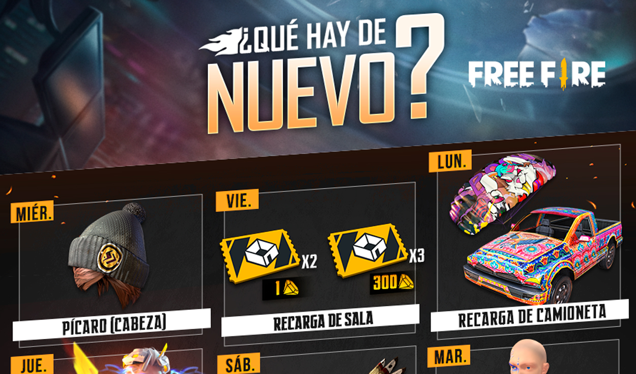 Free Fire agenda semanal del 22 al 28 de septiembre llega con recarga de  sala y ojo relámpago | Videojuegos | La República