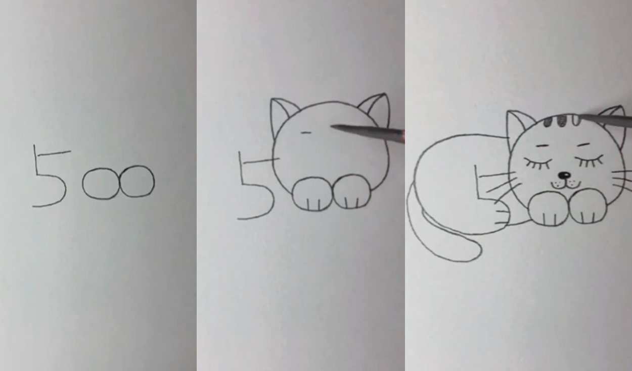 Instagram viral: dibujante convierte el número 500 en tierno boceto de un  gato dormido | Tendencias | La República