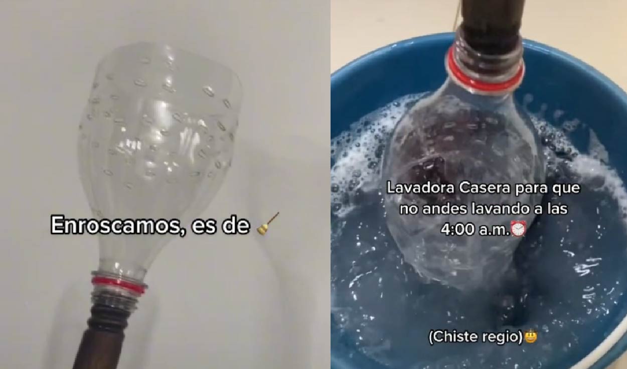 TikTok viral: joven sorprende al crear una 'lavadora casera' usando un palo  y una botella de plástico | Tendencias | La República