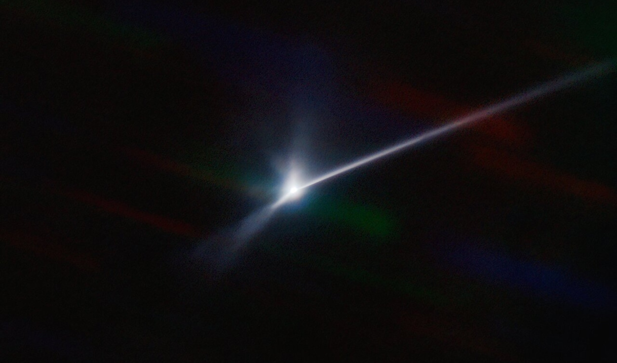 Imagen de Dimorphos tomada dos días después del impacto de la nave DART por el Telescopio de Investigación Astrofísica del Sur, ubicado en Chile. Foto: NOIRLAB NSF