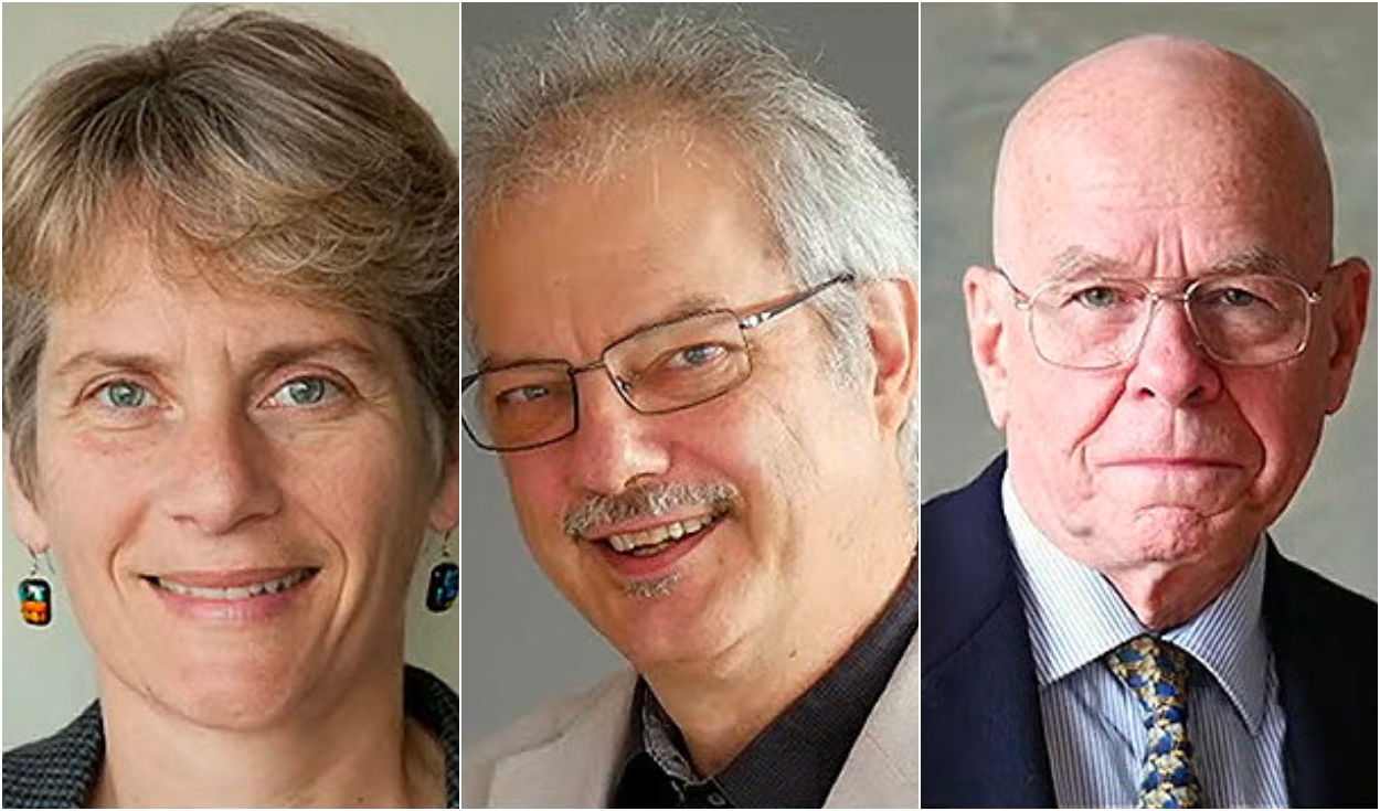 C. Bertozzi, M. Meldal y K. Sharpless fueron los ganadores del premio Nobel de Quimica. Foto: Scripp Research / University of Copenhagen / Grace Science