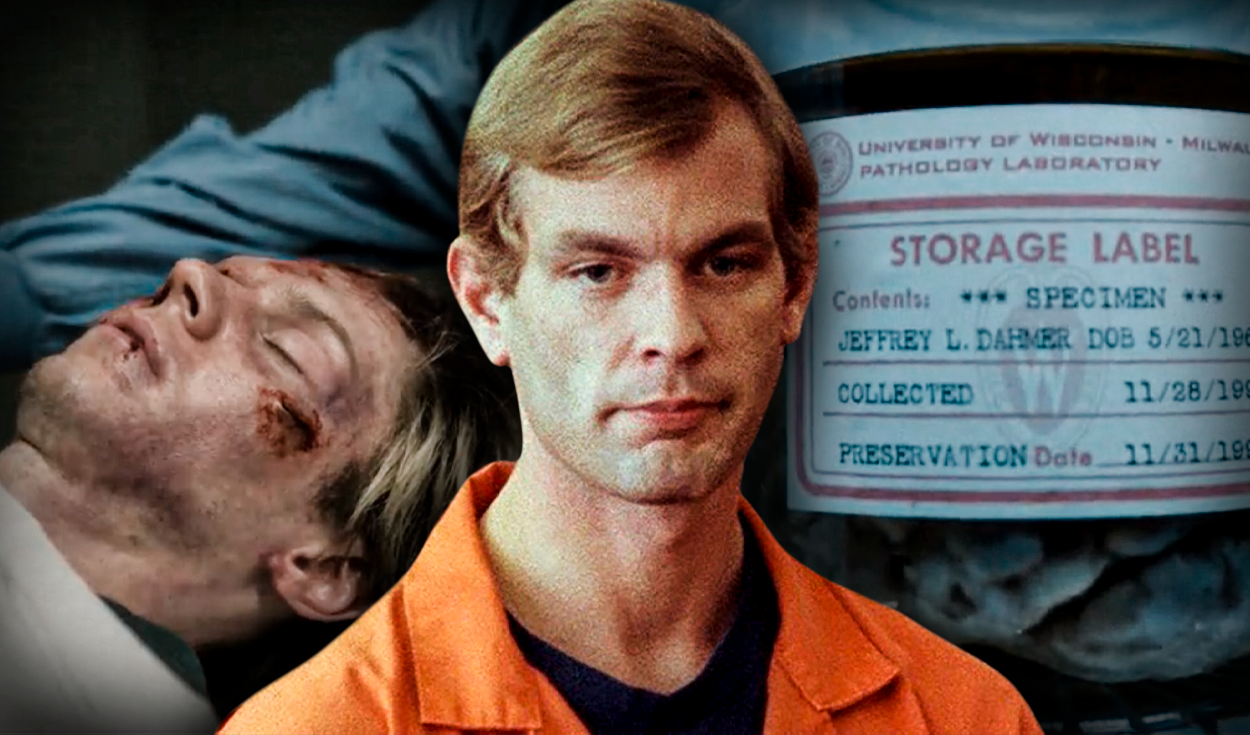 El asesino en serie Jeffrey Dahmer quedó expuesto en la serie "Dahmer" de Netflix. Miles se preguntan qué sucedió con su cerebro y aquí te lo contamos. Foto: composición LR/Jazmín Ceras/Netflix/Infobae