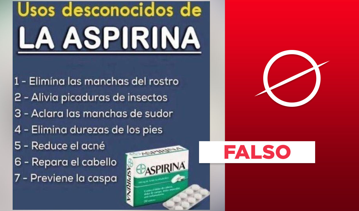 Días laborables cualquier cosa Desacuerdo Son falsos los “usos desconocidos” de la aspirina sobre la piel que asegura  imagen viral