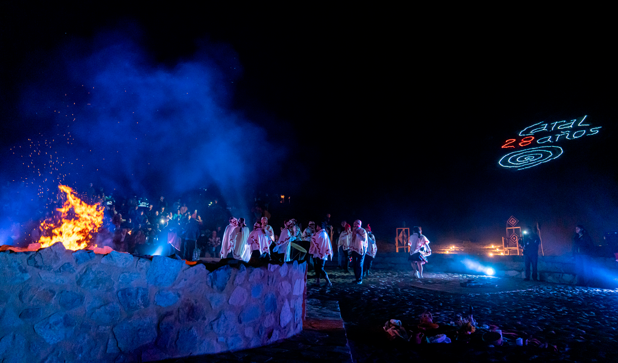 El patrimonio de Caral fue iluminado, después de 2 años de pandemia. Foto: PROMPERÚ