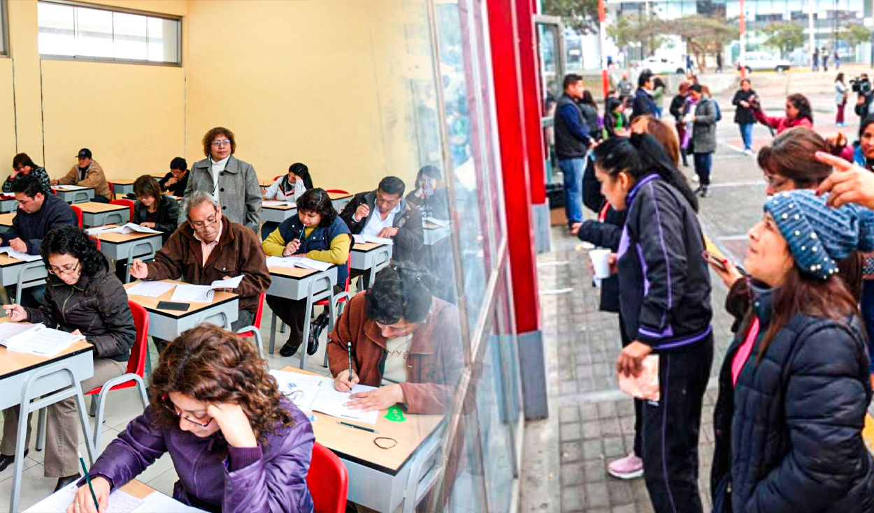 Los profesores podrán ingresar a los respectivos centros de evaluación, desde las 7.30 a. m. hasta las 8.30 a. m. Foto: composición de Jazmin Ceras/La República