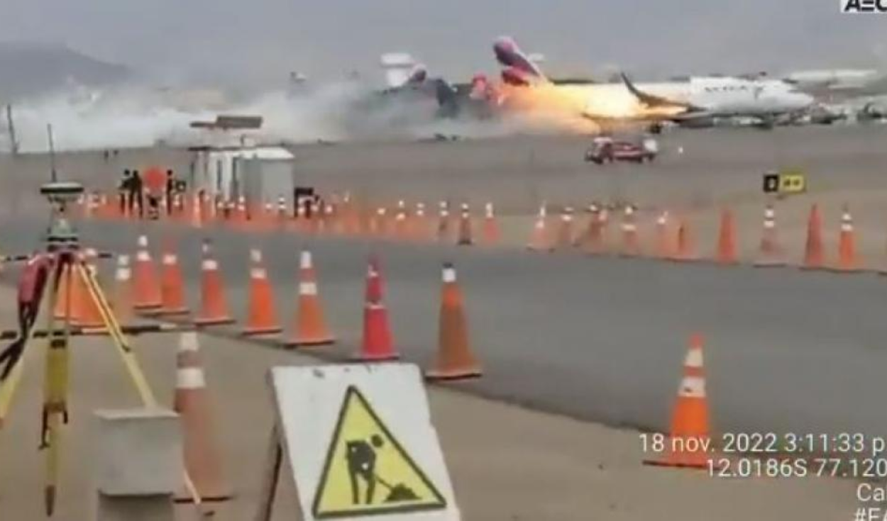 Controladores a bomberos: “Confirmando, (los tenemos) a la vista...” | Accidente avión aeropuerto Jorge Chávez. Foto: difusión