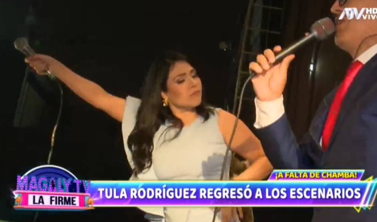 Tula Rodríguez se presentó en un evento en Santa Anita. Foto: captura de América TV