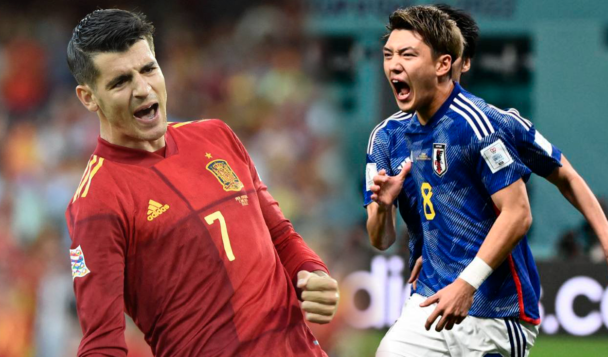 España vs. Japón luchan por uno de los dos cupos del grupo E a los octavos del Mundial Qatar 2022. Foto: composición GLR/AFP