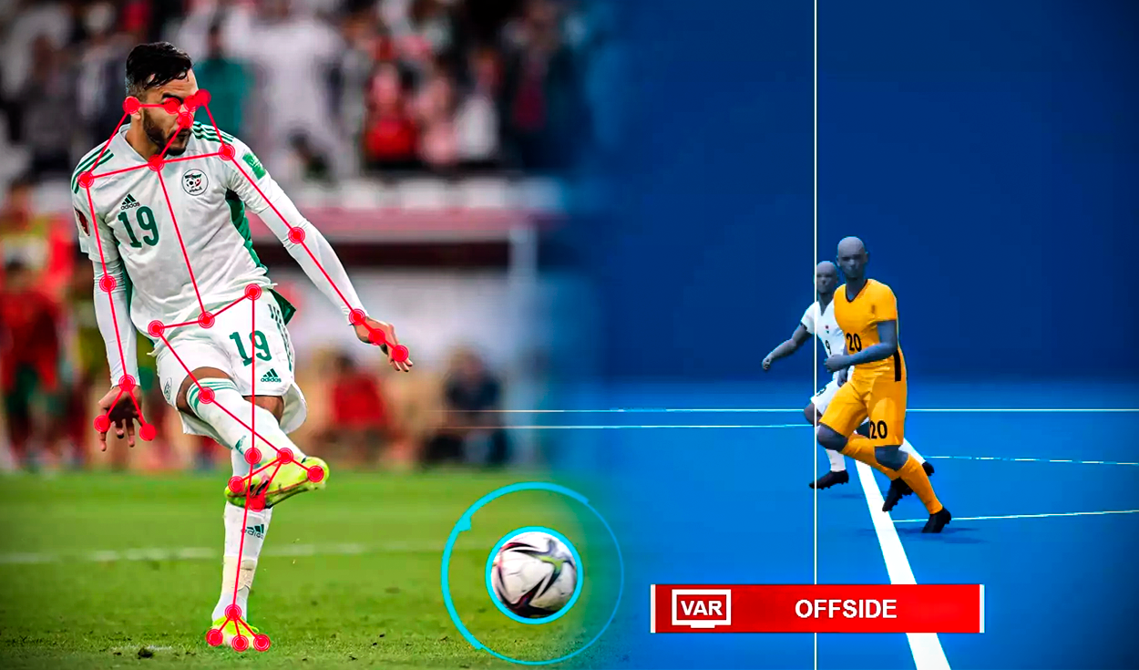 La FIFA ha implementado una inteligencia artificial que detecta con mayor precisión los offsides en un partido de fútbol. Foto: composición de Gerson Cardoso / La República / FIFA