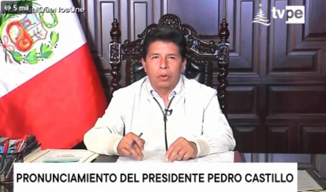 El presidente Pedro Castillo se pronunció en el marco de los cuestionamientos a su gobierno. Foto: captura TV Perú
