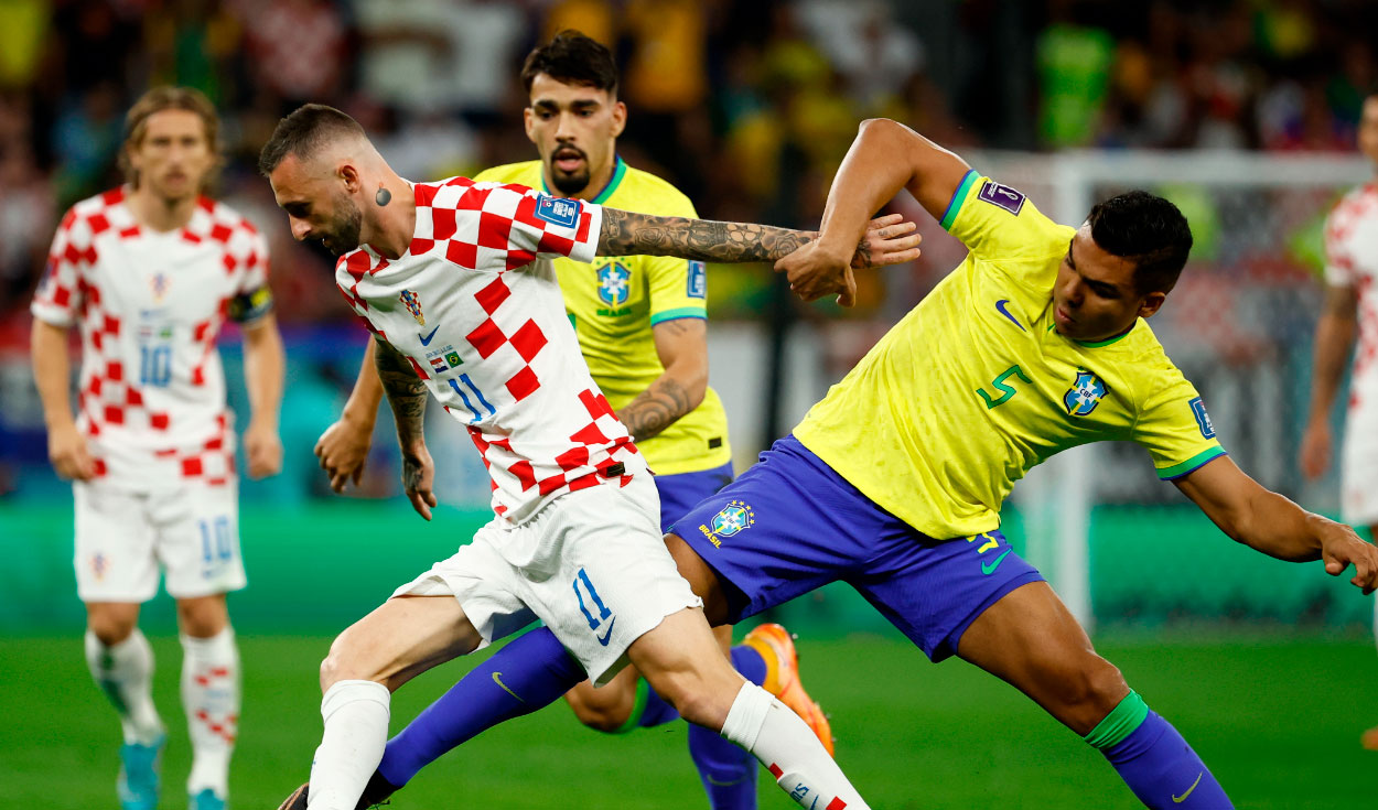 Brasileños y croatas se enfrentaron por los cuartos de final del Mundial Qatar 2022 en el Education Stadium. Foto: EFE