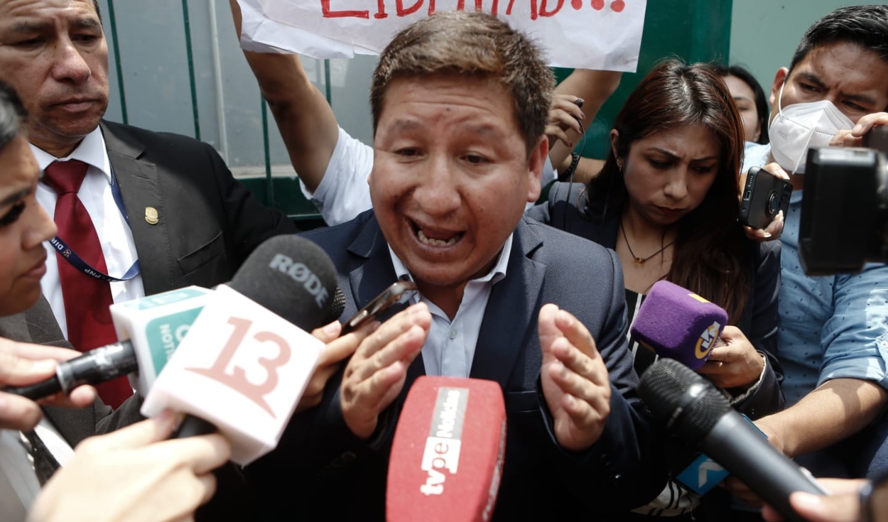Guido Bellido anunció la movilización de un "frente nacional" para exigir la liberación de Pedro Castillo. Foto: Marco Cotrina/La República