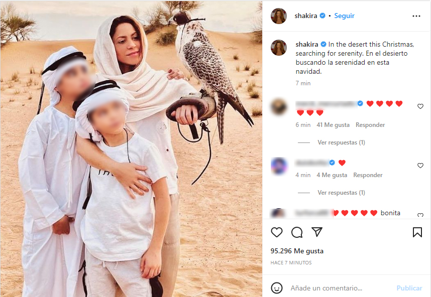 Shakira pasó navidad en compañía de sus hijos. Foto: Instagram/ Shakira.