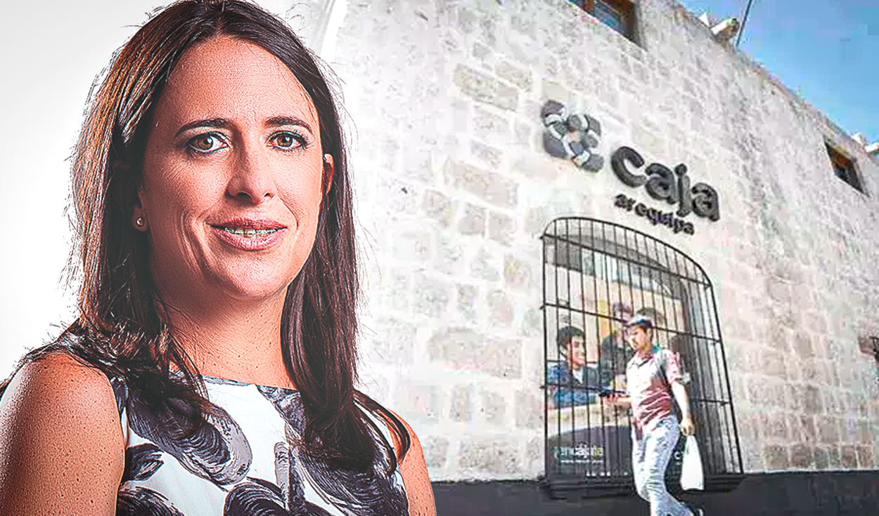 Who is María Palacios, the first woman to become president of the Caja Arequipa board of directors?