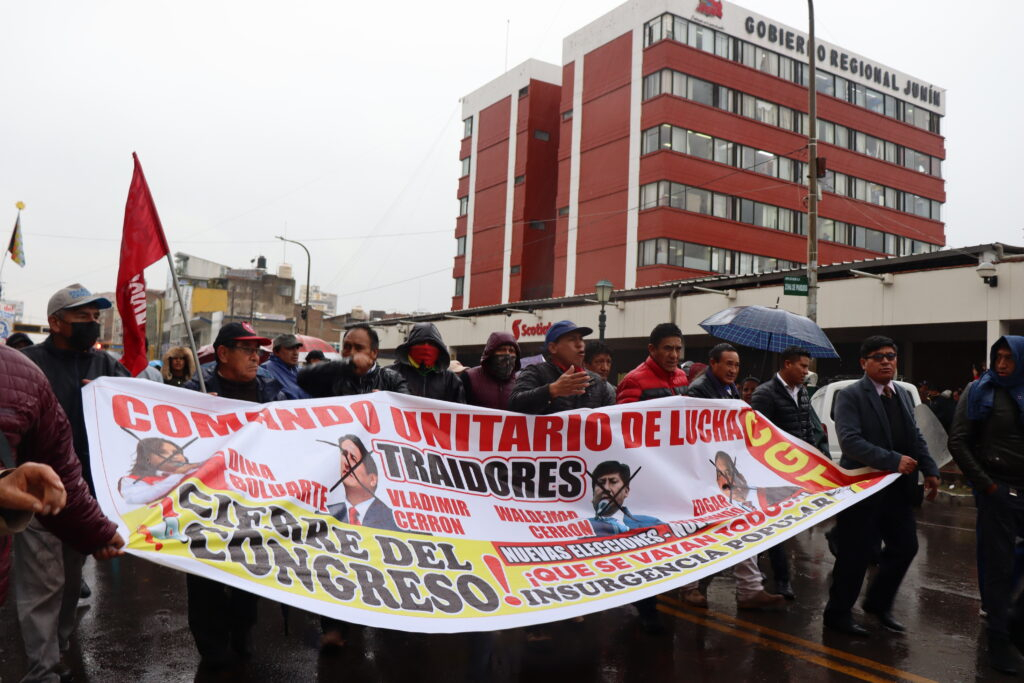 Unitary Command for the Fight of Junín will abide by the national strike against Dina Boluarte