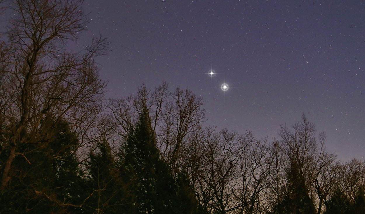 planetas actuales en el cielo nocturno