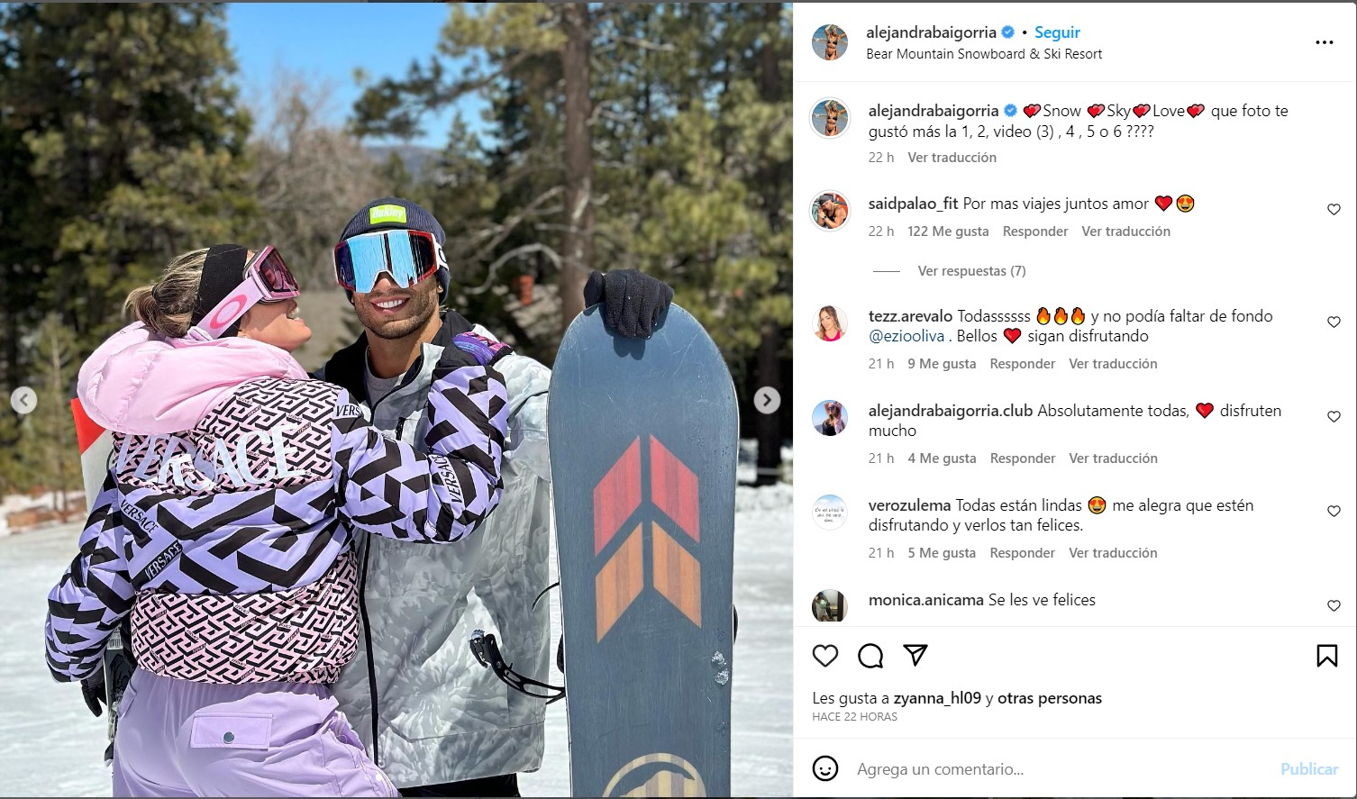 Alejandra Baigorria and Said Palao ski in New York for Easter: 