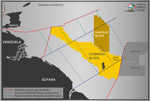 The oil field in the area known as the Stabroek Block was the cause for which Venezuela became interested in the Essequibo again.  Photo: World Energy Trade.