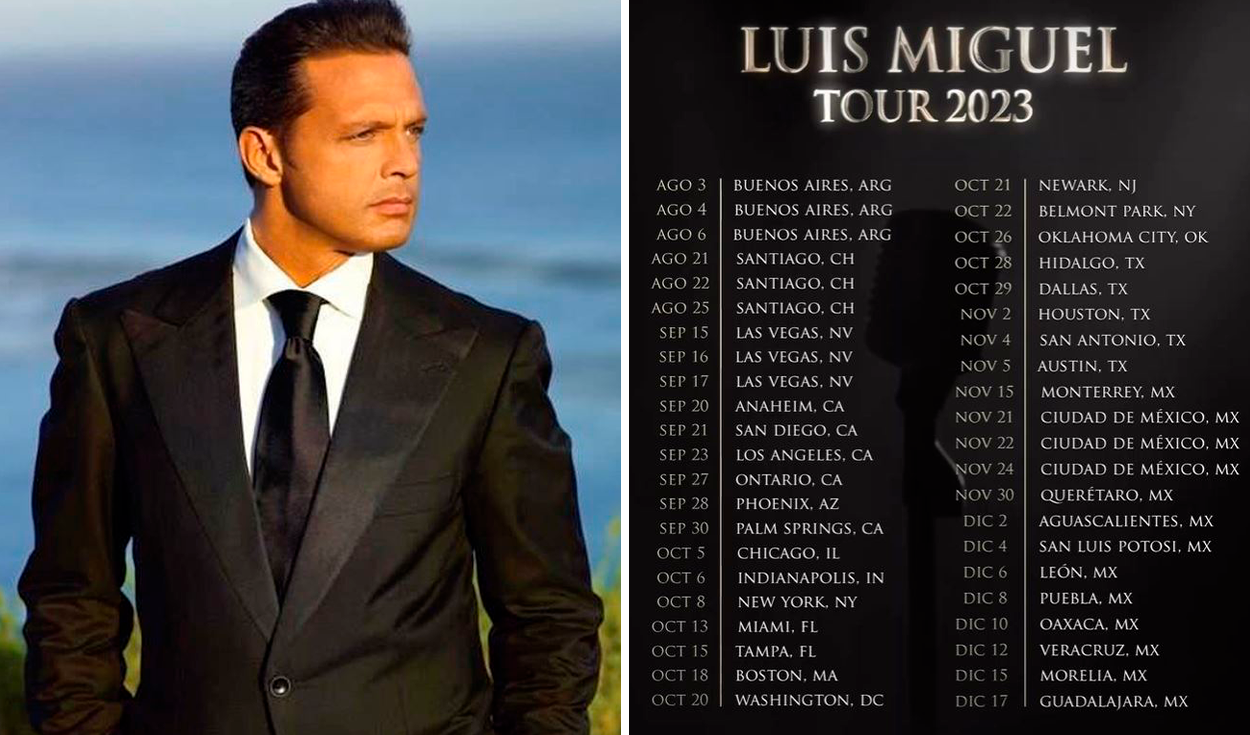 Luis Miguel anunció su gira de conciertos 2023 por América Latina y EEUU -  Gente - Cultura 