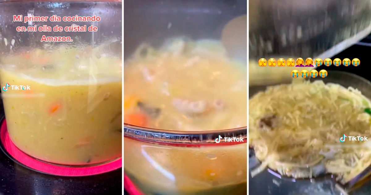 TikTok viral, Compra una olla de vidrio en  y al cocinar su sopa  tiene un final inesperado, Redes Sociales, Video, Video viral