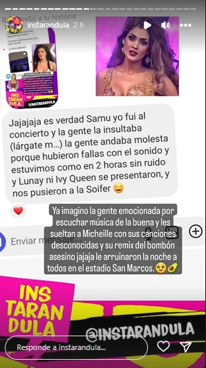 Michelle Soifer is botched during the "Reggaeton Lima Festival"and users defend it