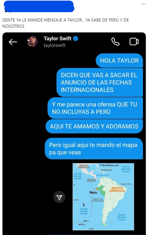 Taylor Swift: peruanos reaccionaron tras observar que Perú no es sede del 
