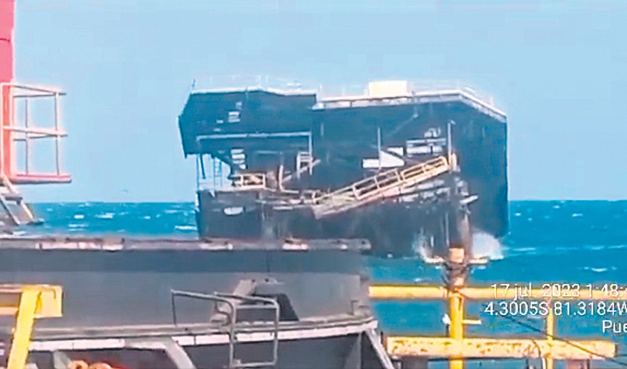 Piura: this was the collapse of the OO oil platform of block Z-2B in Talara