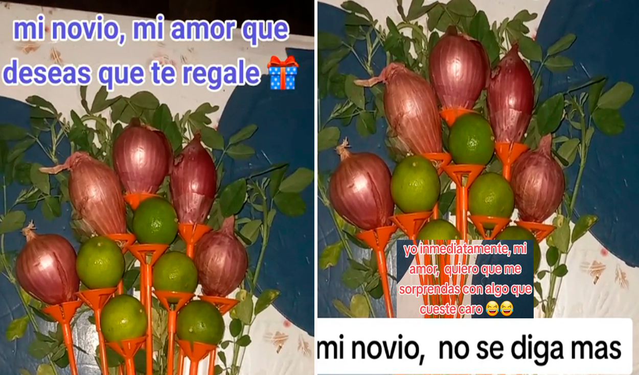 Novio sorprende a su pareja con un ramo de cebollas y limones: ¡el regalo  más caro del Perú!