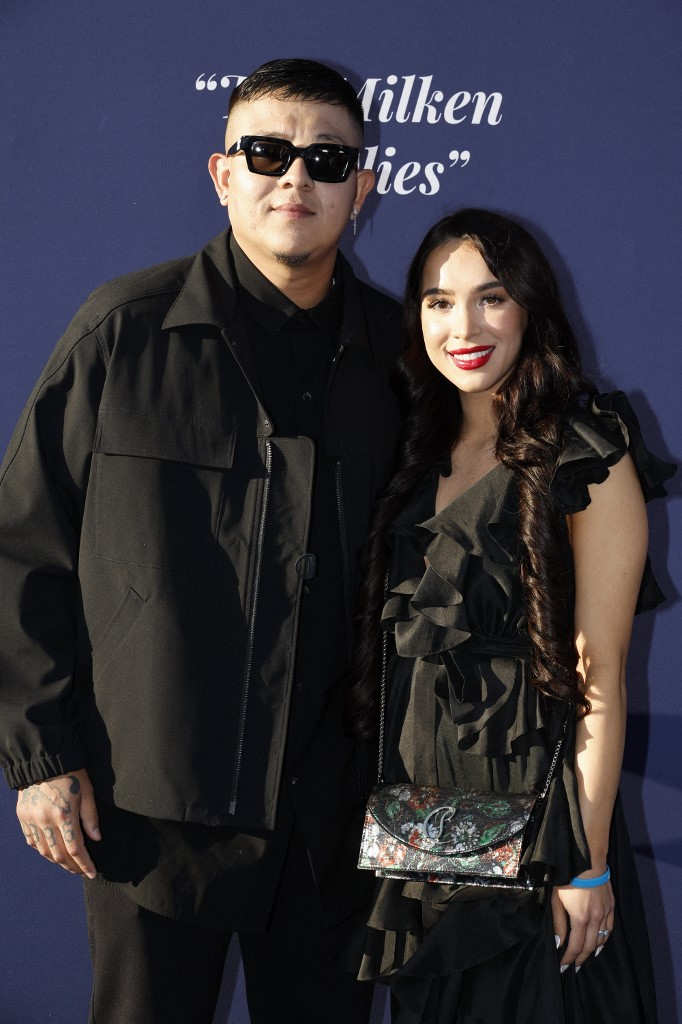 Julio Urias and Daisy Perez attend the Los Angeles Dodgers News Photo -  Getty Images