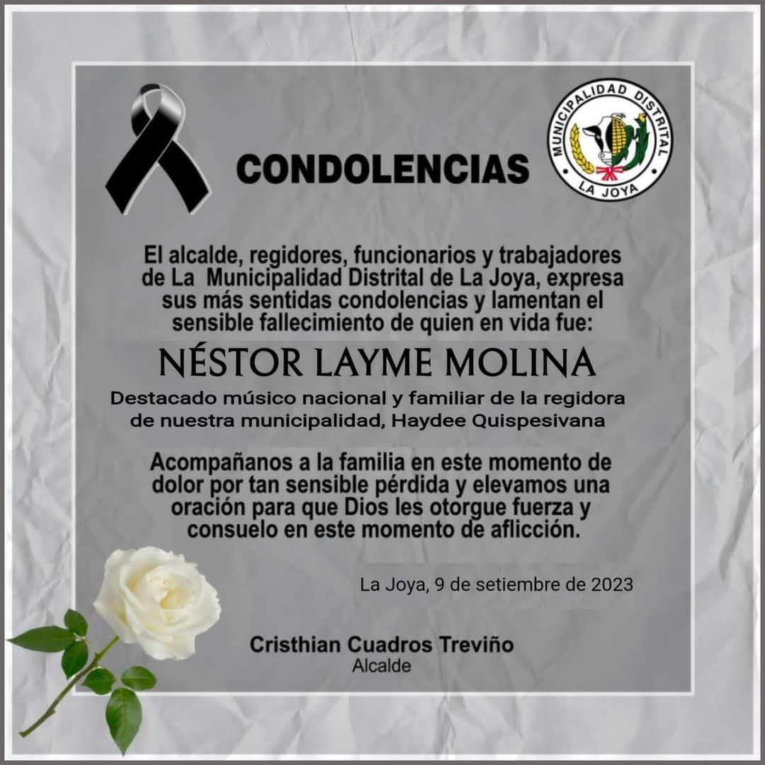 Fans of Cusco singer Néstor Layme mourn his death in an accident: 