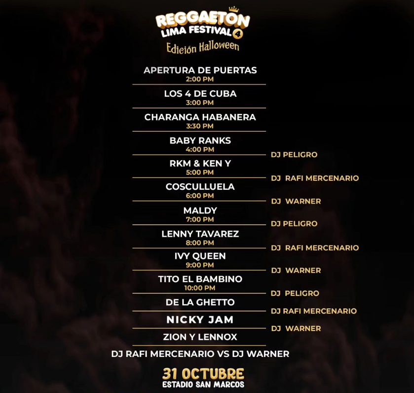 Reggaeton Lima Halloween Festival: everything you need to know about the concert this October 31 in San Marcos