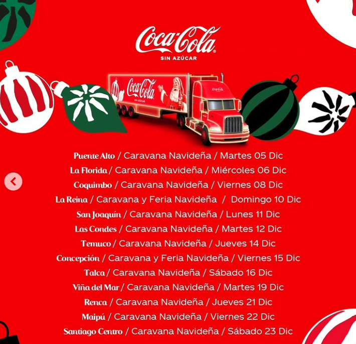 Chile Caravana Navide a Coca Cola esta es la fecha de inicio y