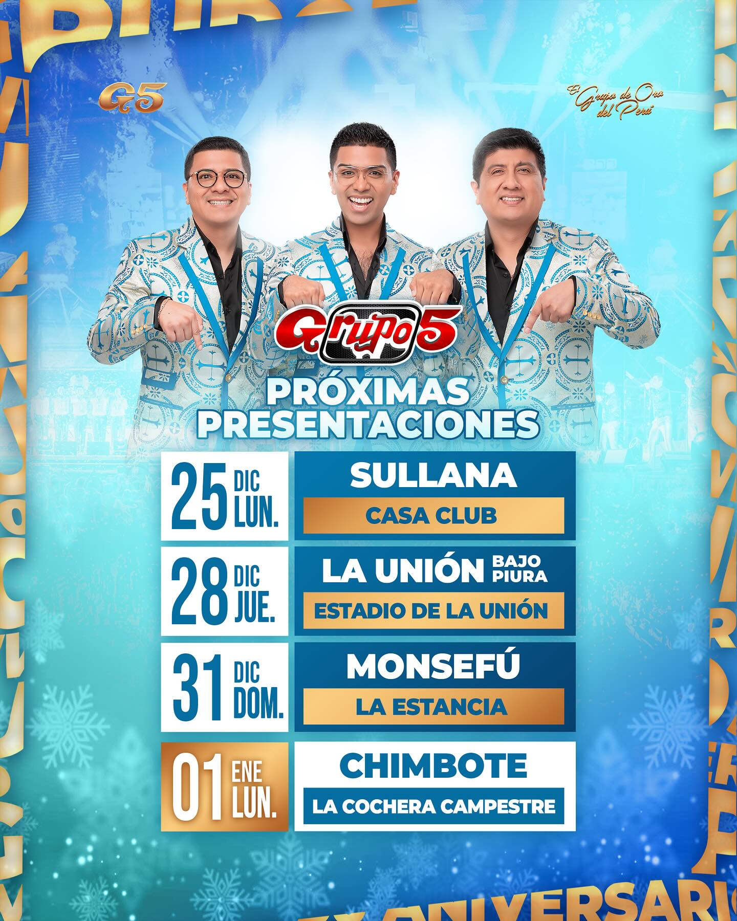 Grupo 5 confirmed in which city they will give their first concert in