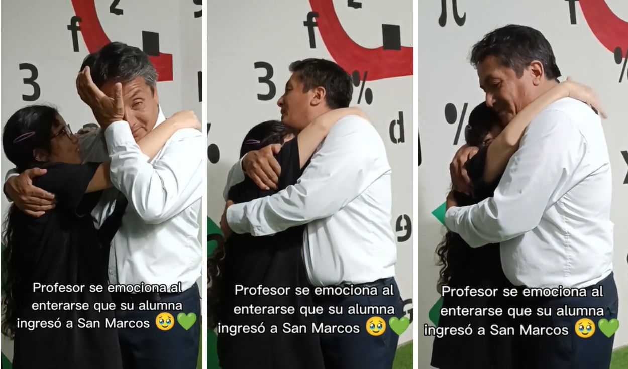 Profesor PERUANO se emociona al saber que su alumna de academia ingresó a  la UNMSM: 