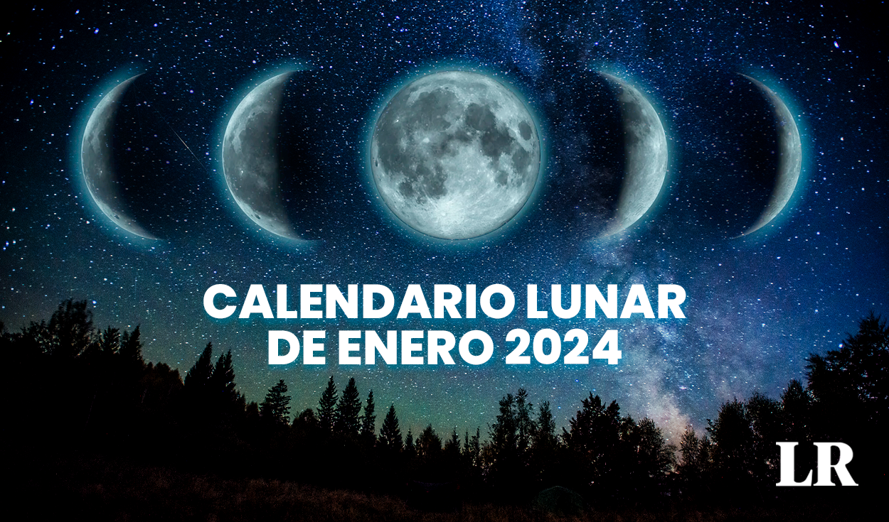 CALENDARIO ALMANAQUE LUNAR ENERO 2024 HD 