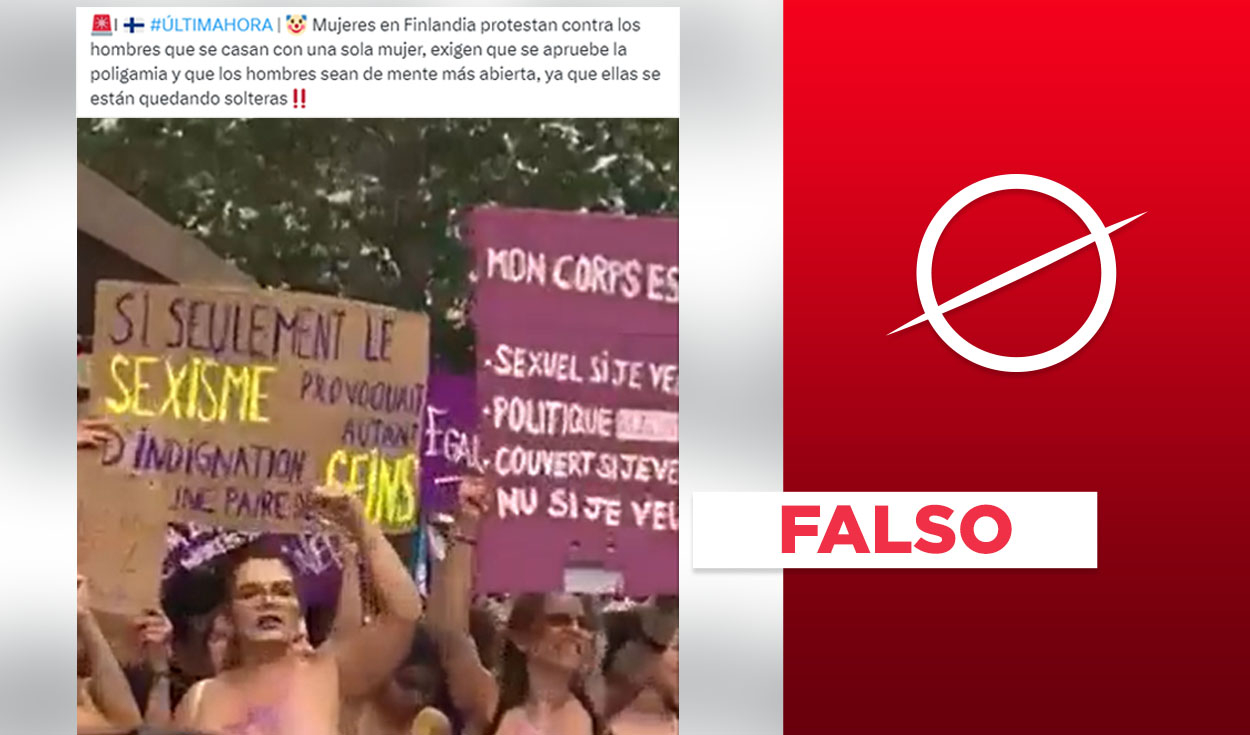 Video no expone protesta de mujeres en Finlandia 