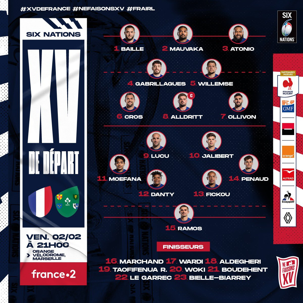 Rugby Francia vs Irlanda EN VIVO