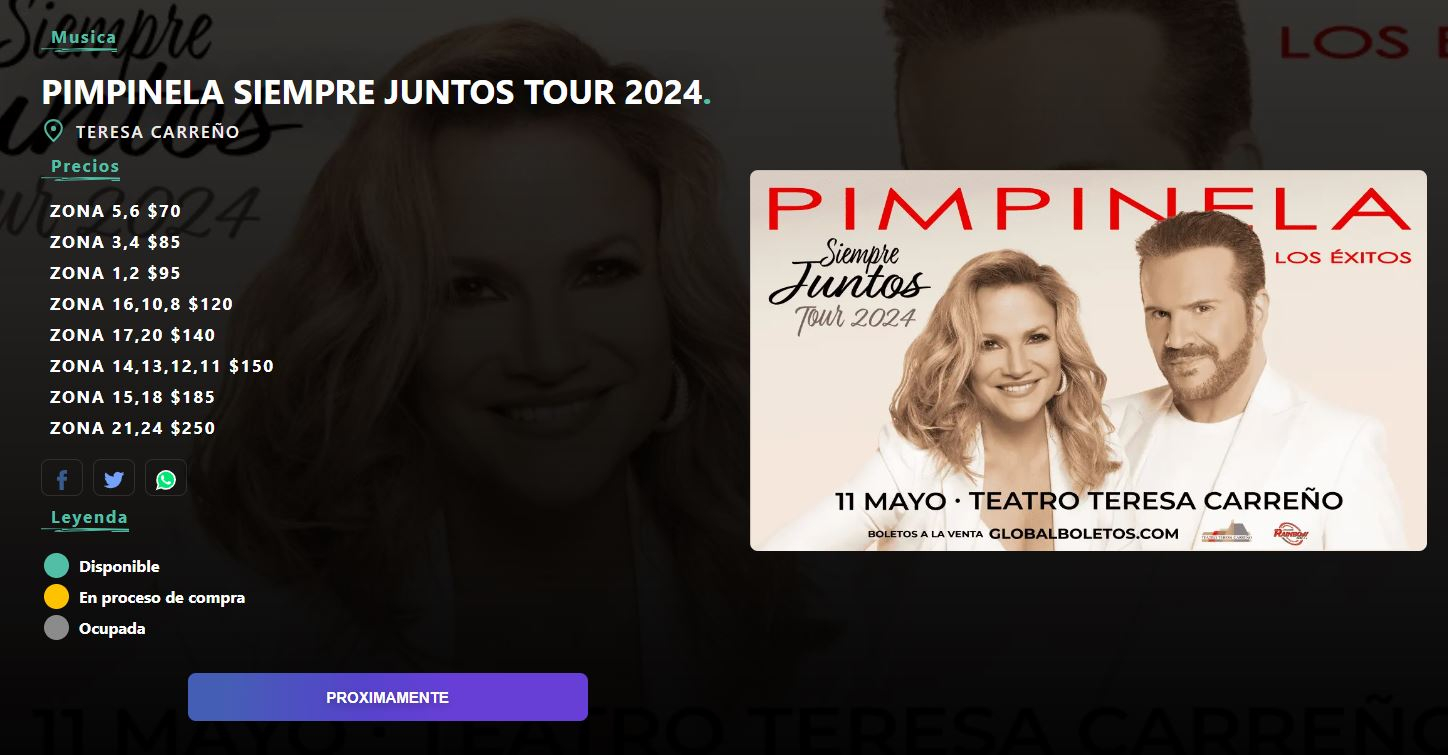 Pimpinela in Venezuela 2024 when will the concert be and what price