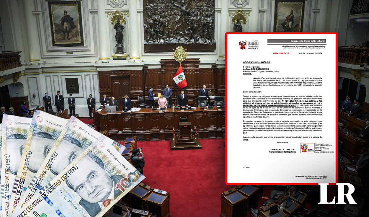 AFP 2024 Withdrawal: they ask that the disbursement of 4 UIT be exempt from the deadline and debated in the next Plenary Session