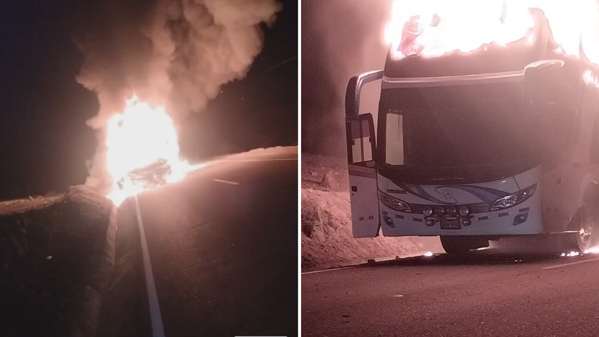 
                                 Arequipa: bus de la empresa Julsa se incendia y pasajeros se salvan de morir 
                            