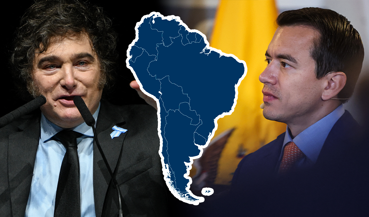 
                                 Javier Milei y Daniel Noboa son los presidentes de Sudamérica con mayor popularidad, según encuesta 
                            