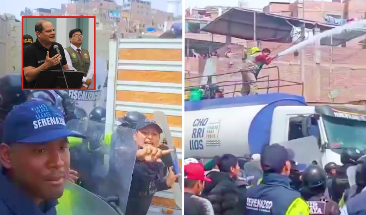 
                                 Surco reclama terreno y 6 serenos terminan heridos: acusan a alcalde de Chorrillos de ataques con camiones 
                            